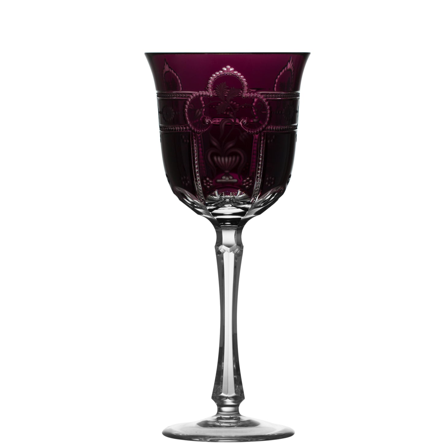 Varga Crystal Imperial Amethyst Water Goblet Pressed Stem
