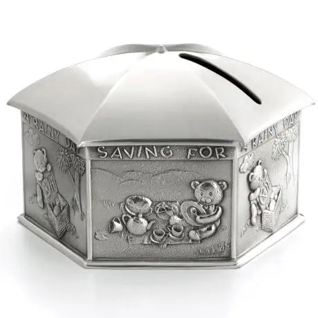 Royal Selangor Teddy Bear's Picnic Rainy Day Coin Box - Gift Boxed