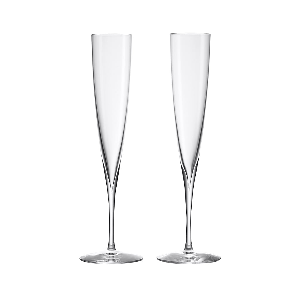 Waterford Crystal Elegance Trumpet Flute Champagne Glasses, Set of 2