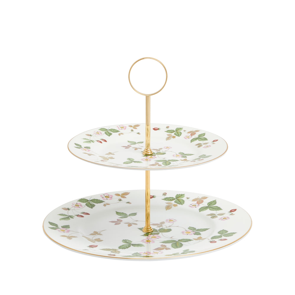 Wedgwood Wild Strawberry 2 Tier Cake Stand