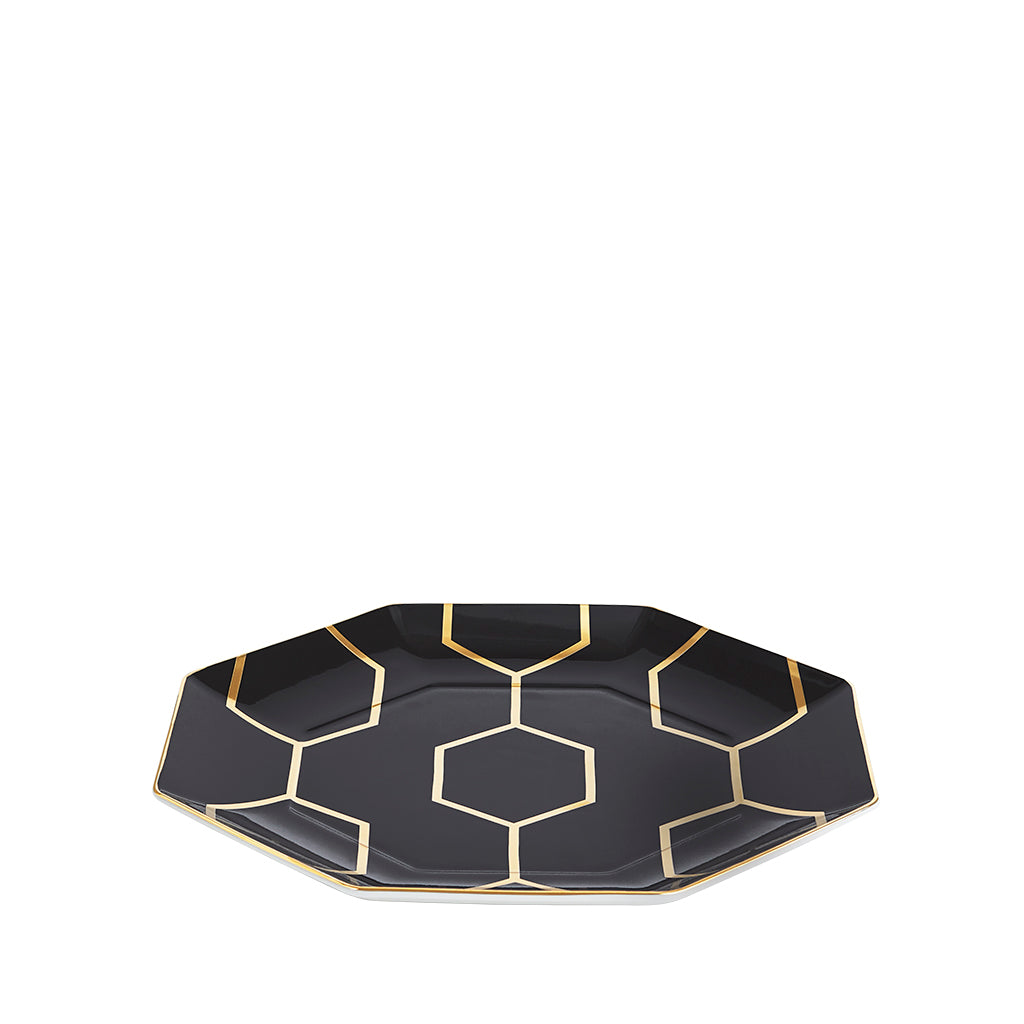 Wedgwood Gio Gold Octagonal Side Plate Charcoal 23cm