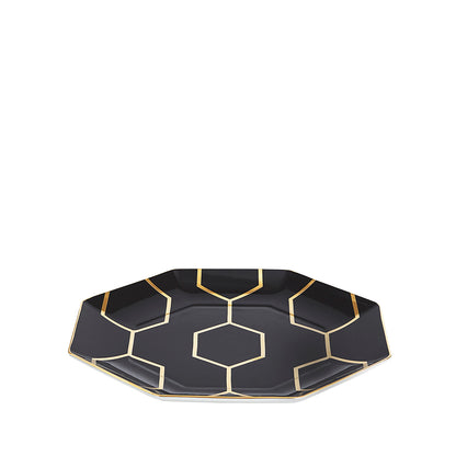 Wedgwood Gio Gold Octagonal Side Plate Charcoal 23cm