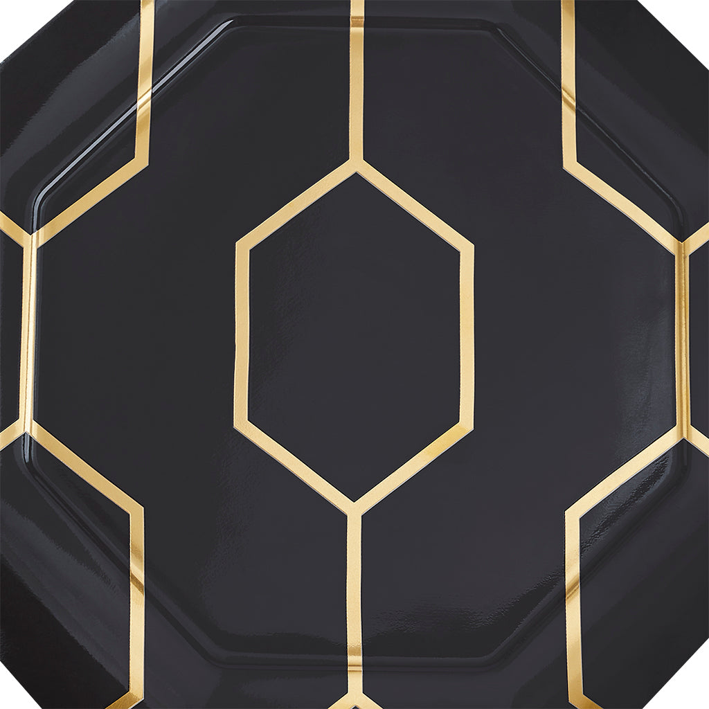Wedgwood Gio Gold Octagonal Side Plate Charcoal 23cm
