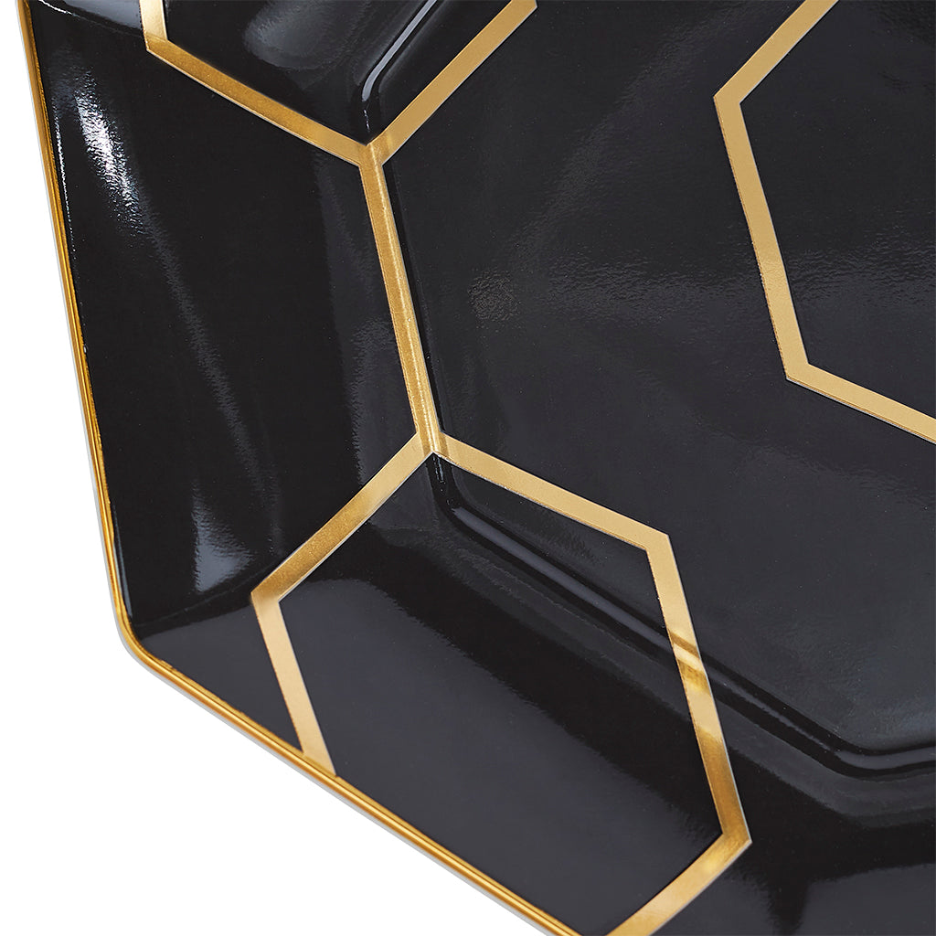 Wedgwood Gio Gold Octagonal Side Plate Charcoal 23cm