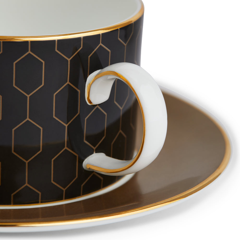 Wedgwood Gio Gold Honeycomb Teacup and Saucer