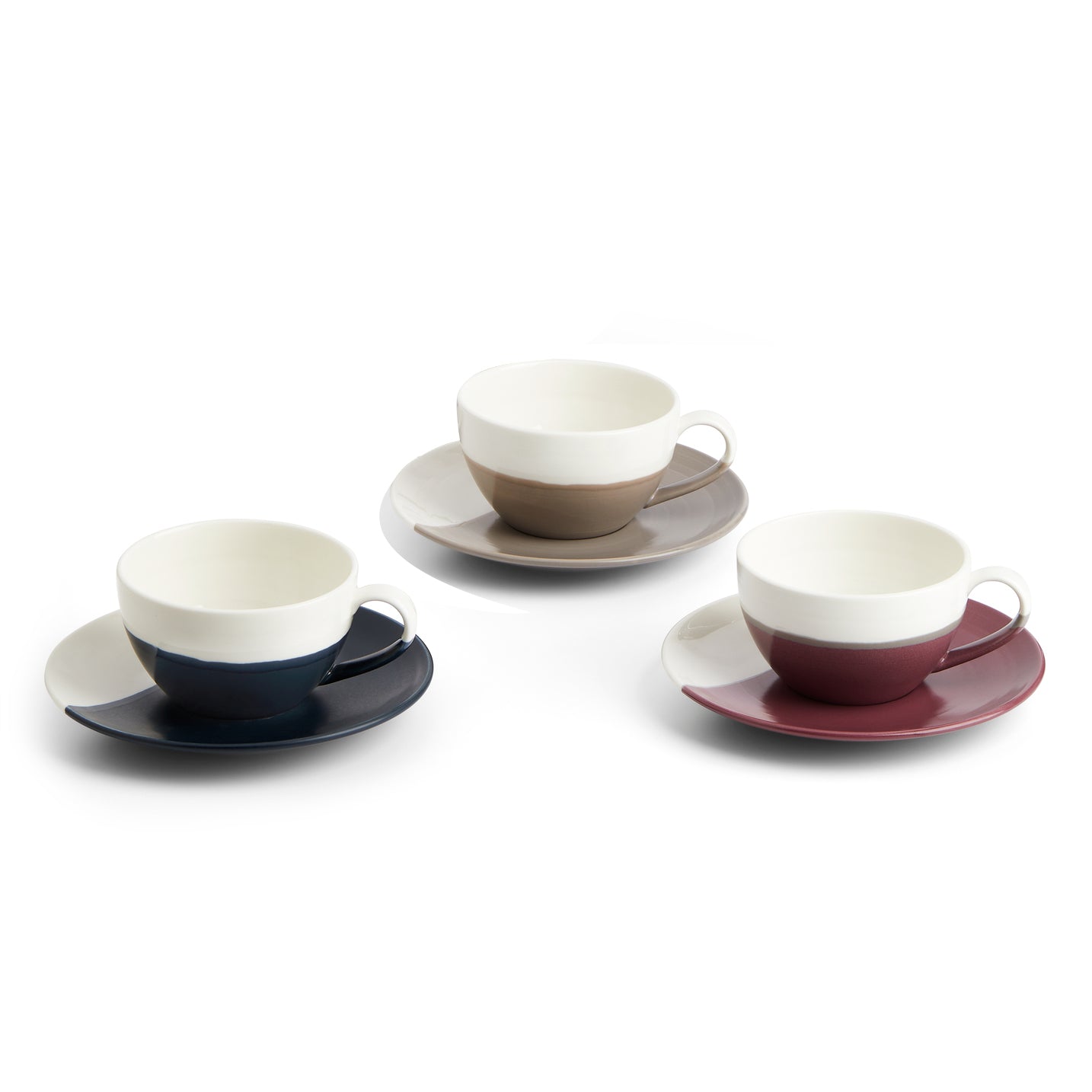 Royal Doulton Coffee Studio Mixed Cappucino Cup and Saucer Set of 3