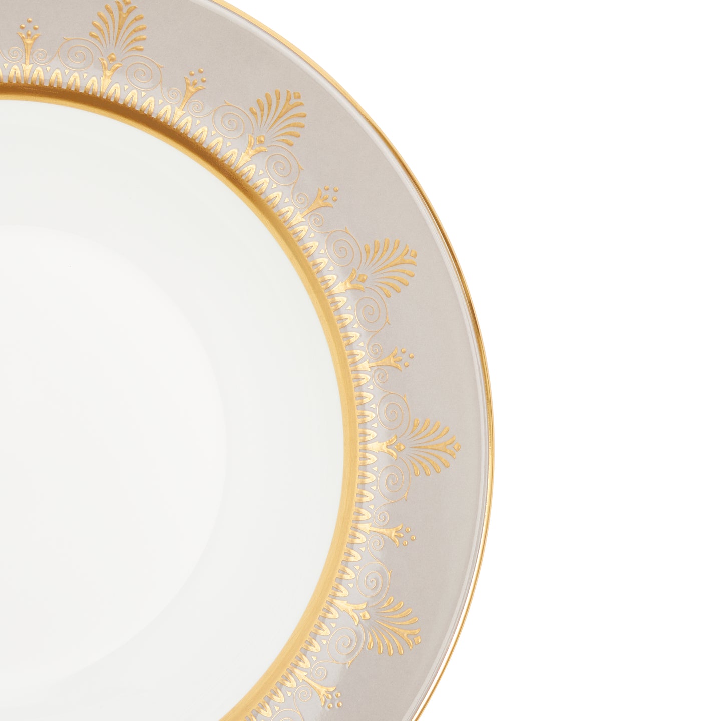 Wedgwood Anthemion Grey Rim Soup