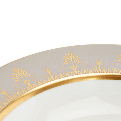 Wedgwood Anthemion Grey Rim Soup