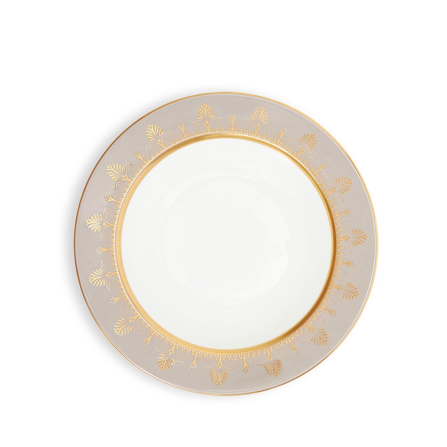 Wedgwood Anthemion Grey Rim Soup