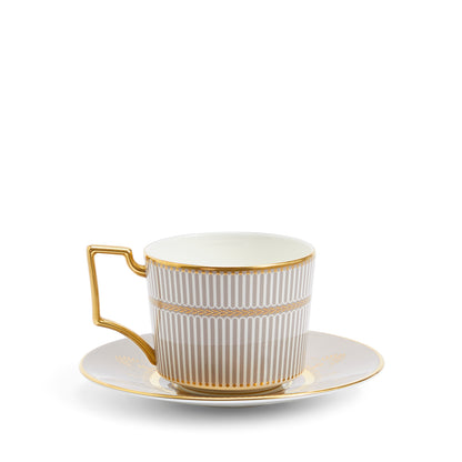 Wedgwood Anthemion Grey Teacup and Saucer