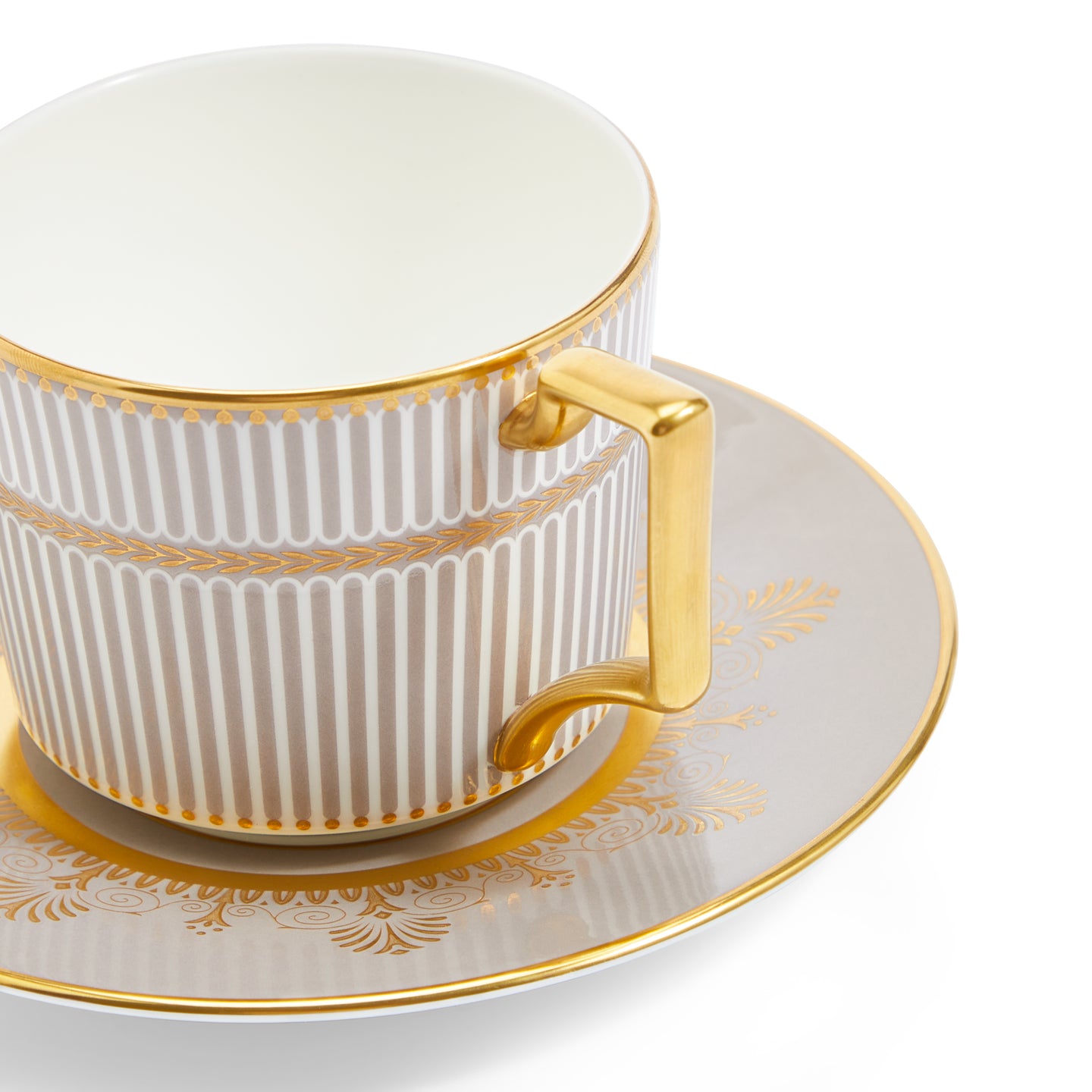Wedgwood Anthemion Grey Teacup and Saucer