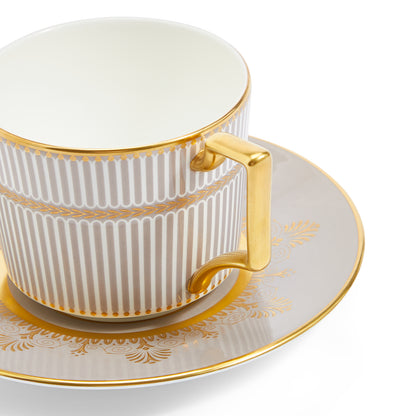 Wedgwood Anthemion Grey Teacup and Saucer