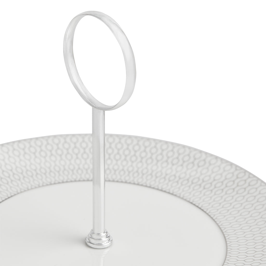Wedgwood Gio Platinum 2 Tier Cake Stand