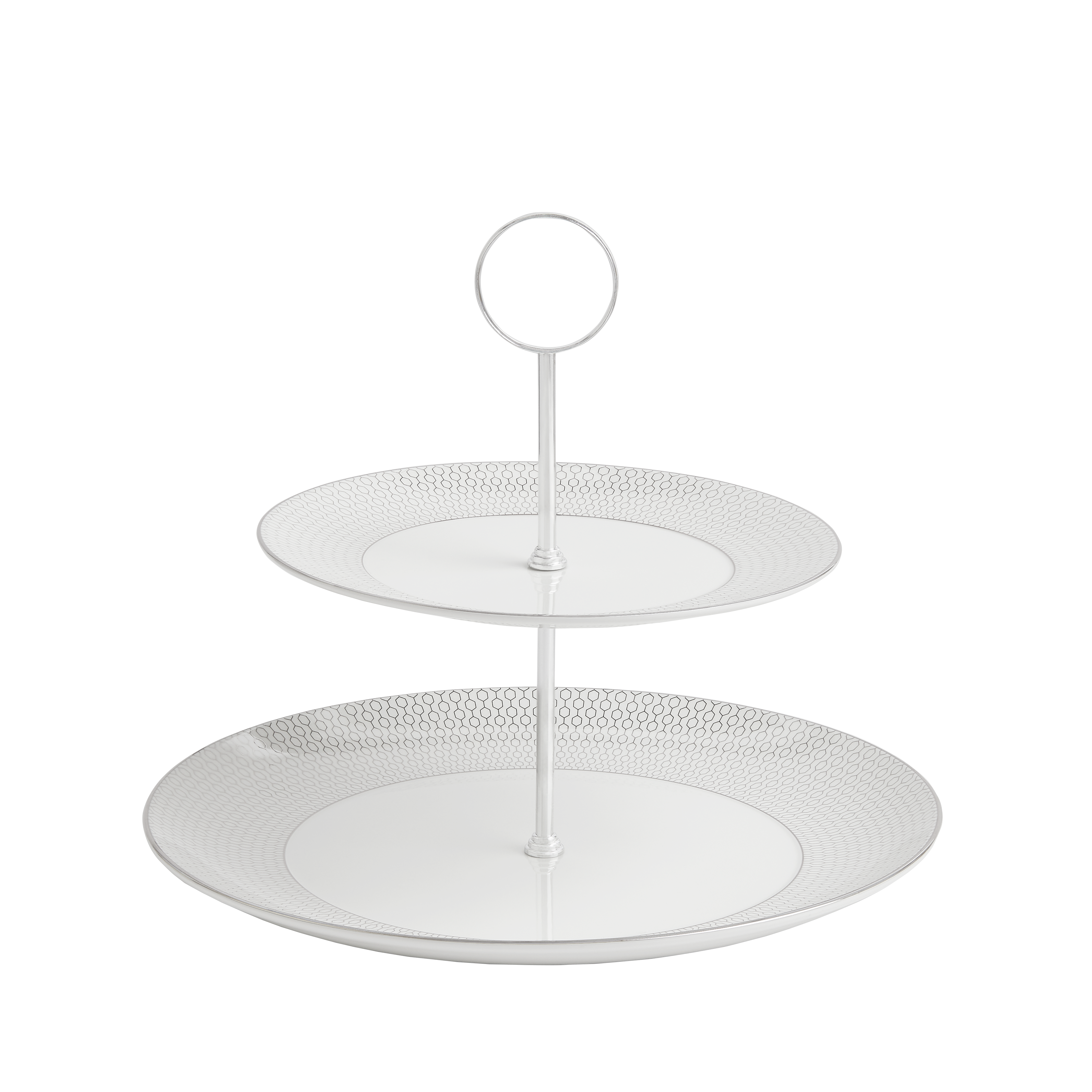 Wedgwood Gio Platinum 2 Tier Cake Stand