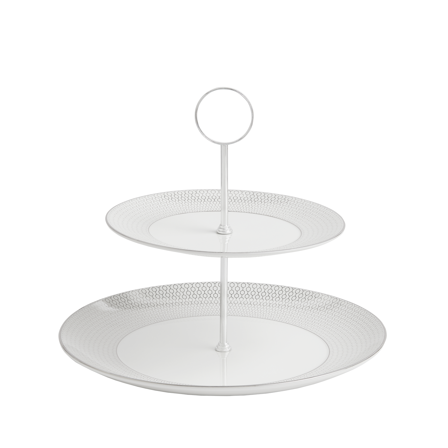 Wedgwood Gio Platinum 2 Tier Cake Stand