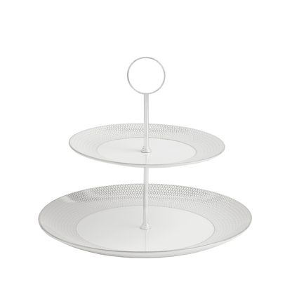 Wedgwood Gio Platinum 2 Tier Cake Stand