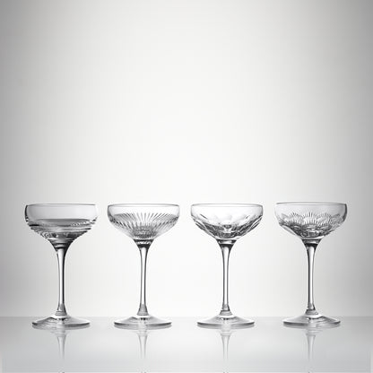Waterford Crystal Mixology Coupe Glass Mixed Set of 4