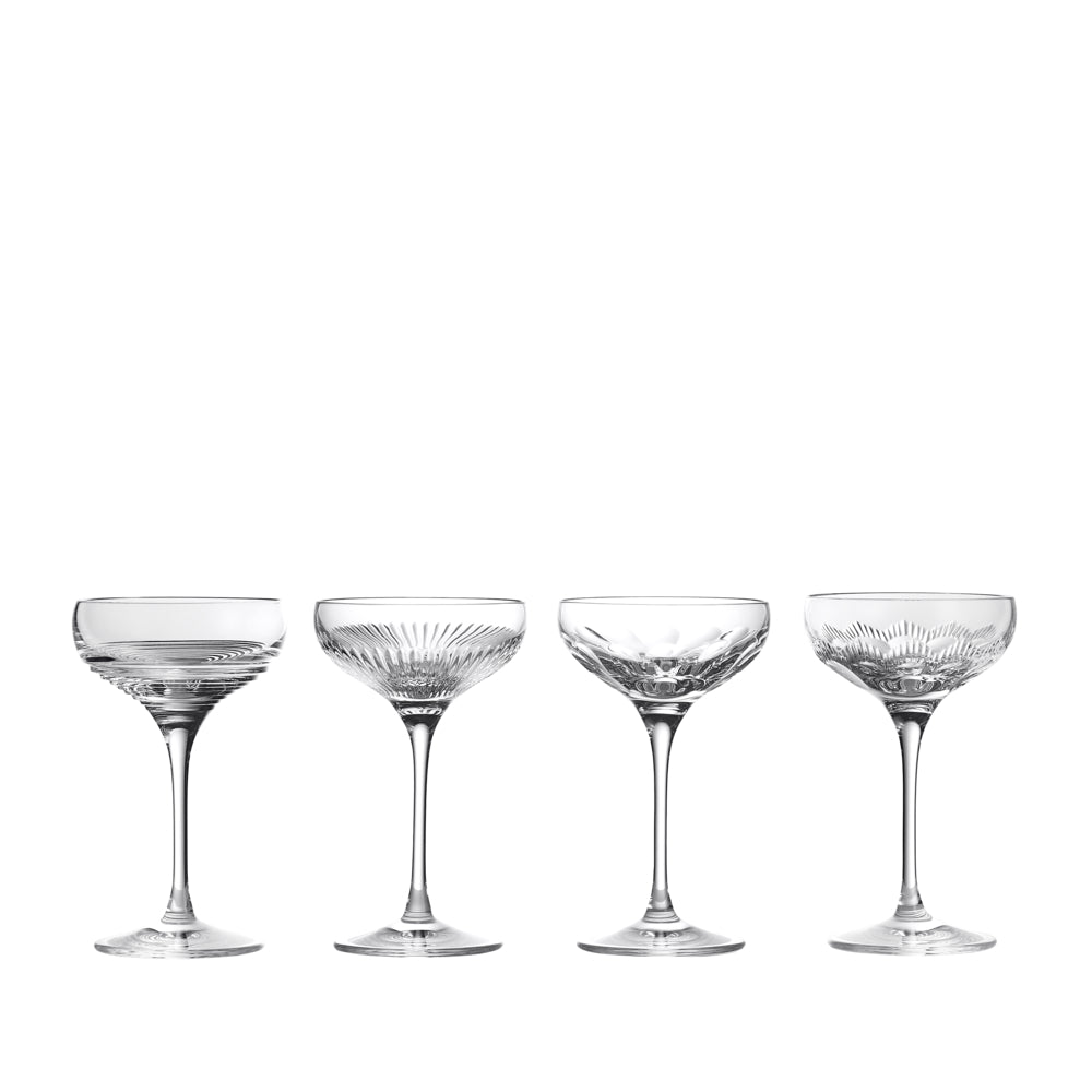Waterford Crystal Mixology Coupe Glass Mixed Set of 4