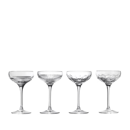 Waterford Crystal Mixology Coupe Glass Mixed Set of 4