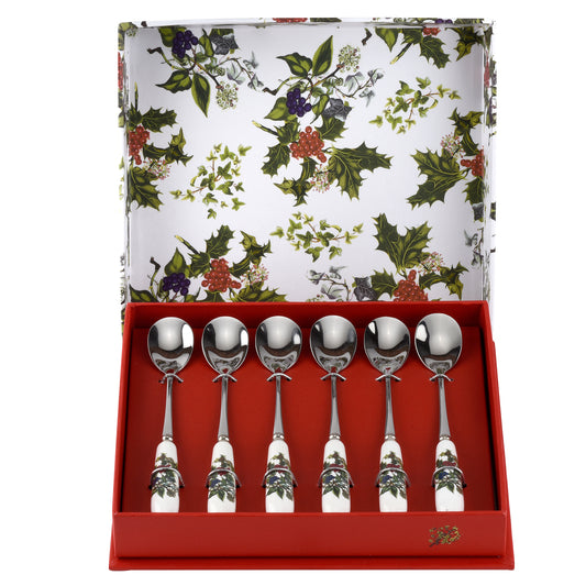 Portmeirion Holly and Ivy Set of 6 Tea Spoons