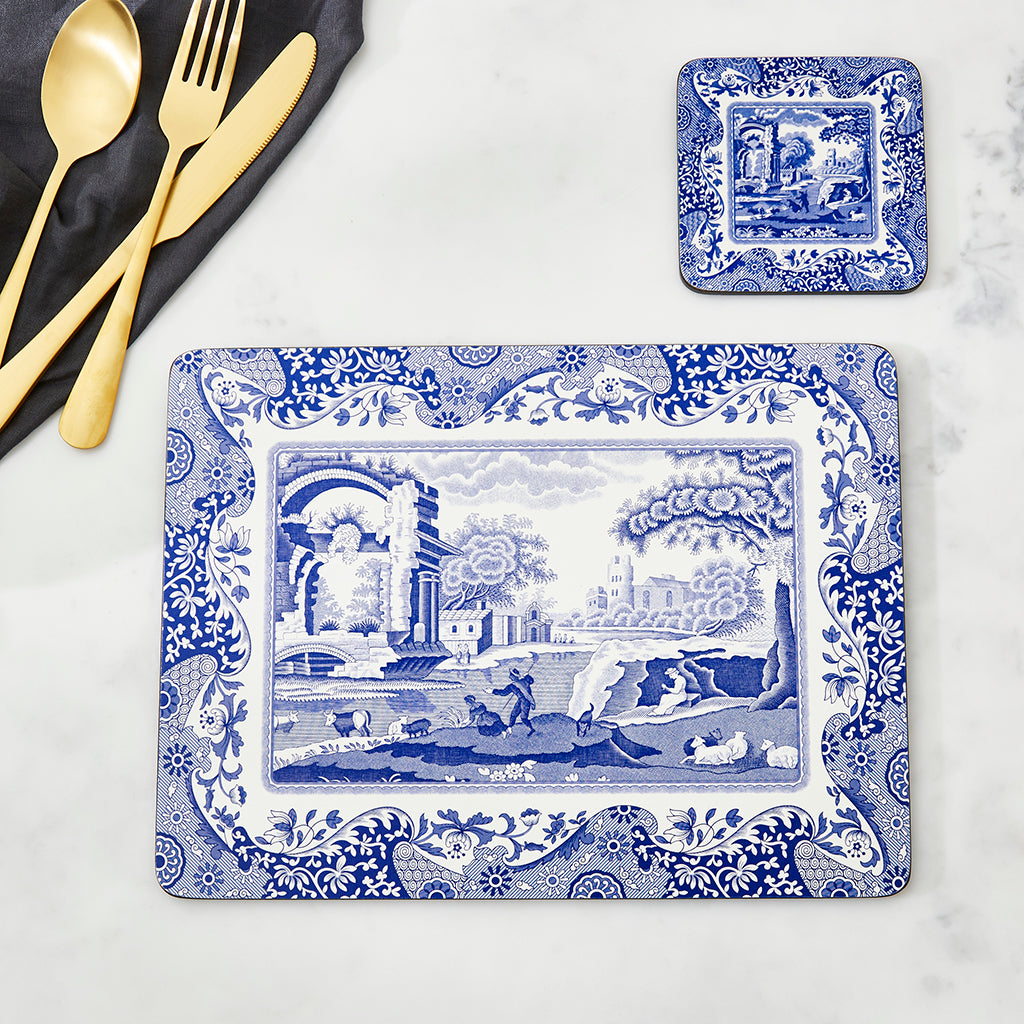 Pimpernel Blue Italian Small Placemats Set of 6 Havens