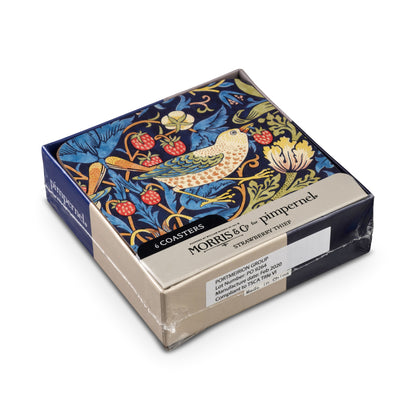 Pimpernel Morris & Co - Strawberry Thief Blue Coasters Set of 6