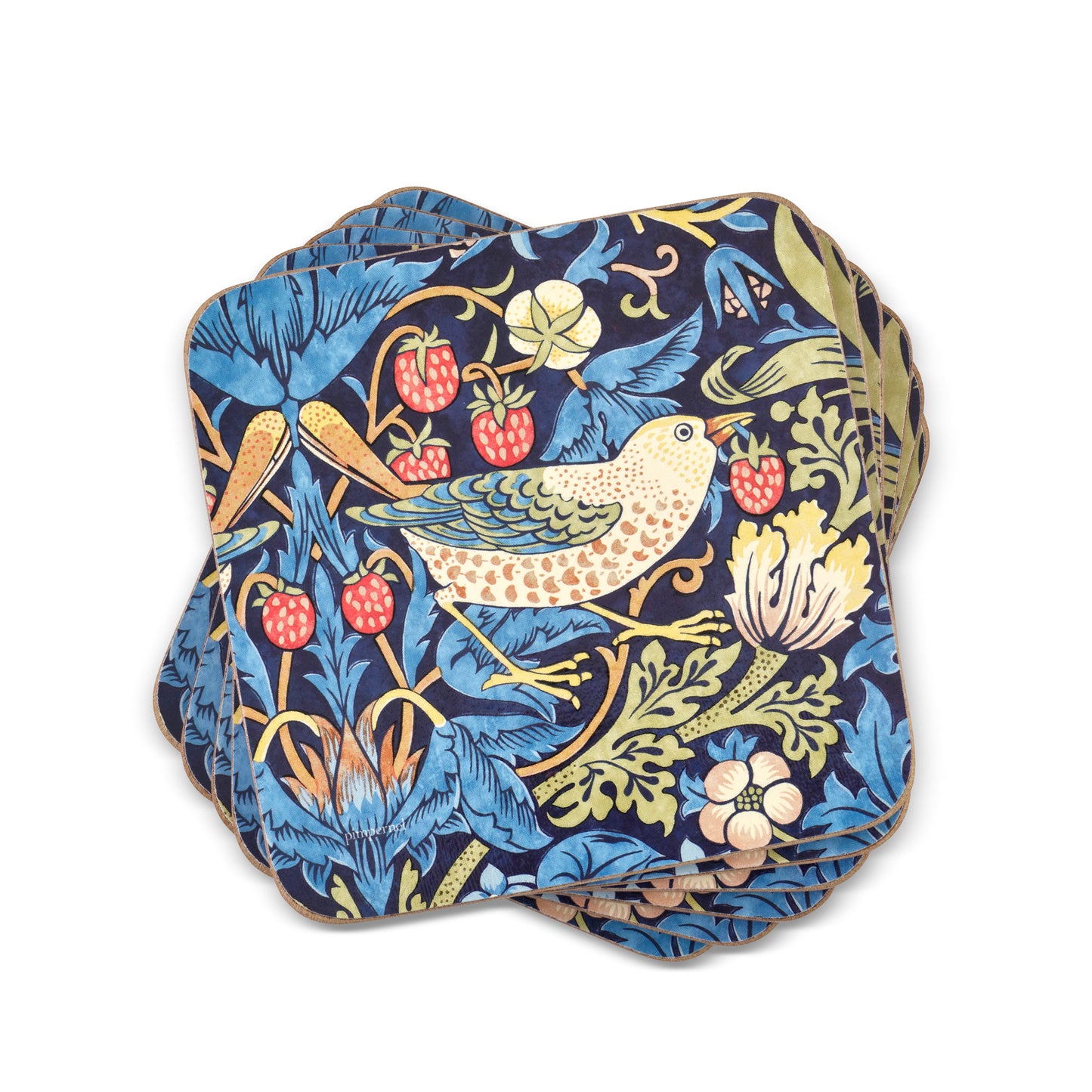Pimpernel Morris & Co - Strawberry Thief Blue Coasters Set of 6