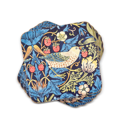 Pimpernel Morris & Co - Strawberry Thief Blue Coasters Set of 6