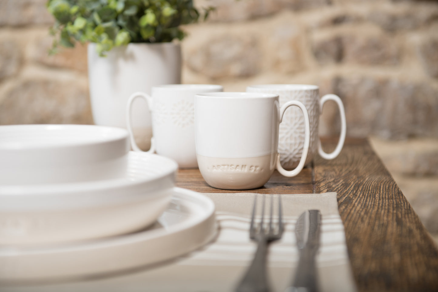 Artisan Street White Breakfast Mug Set of 6