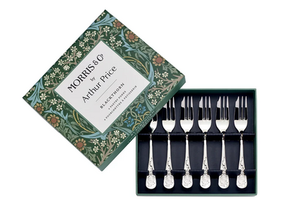 Arthur Price Morris & Co. Blackthorn Box of 6 Pastry Forks-Goviers