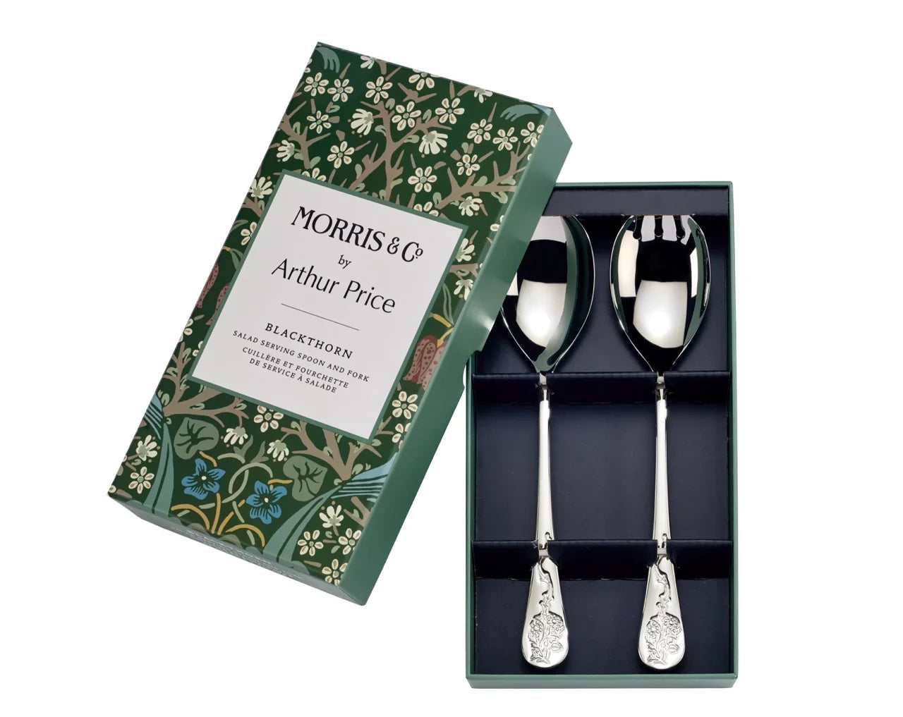 Arthur Price Morris & Co. Blackthorn Boxed Salad Serving Spoon & Fork-Goviers