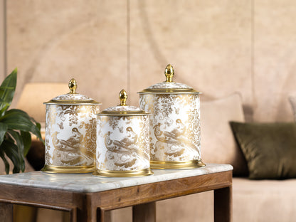 Royal Crown Derby Gold Aves Storage Jar Medium NEW