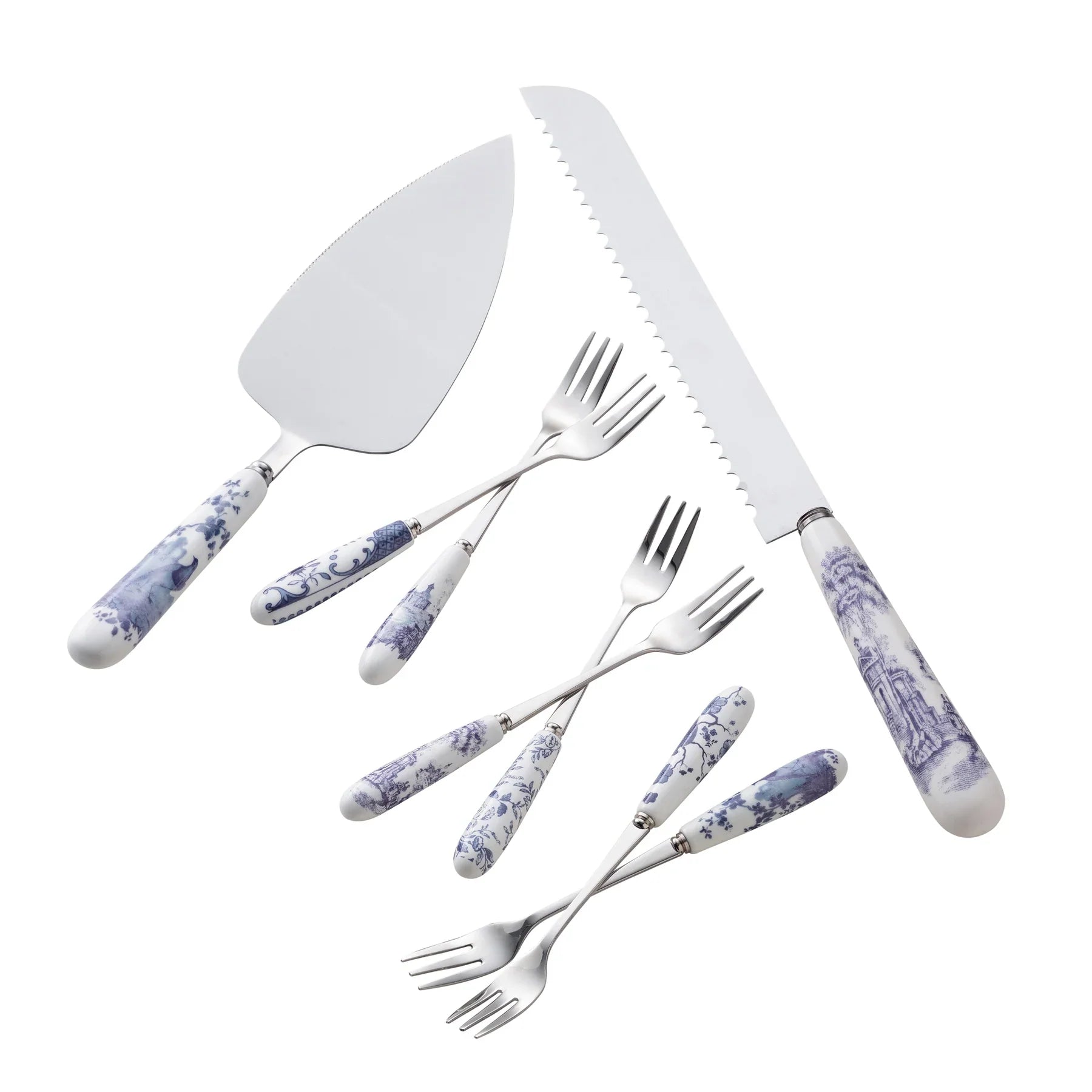 Aynsley Archive Blue Pastry Set