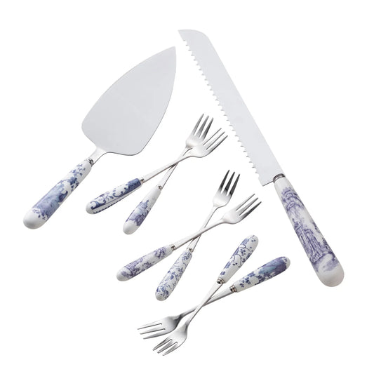 Aynsley Archive Blue Pastry Set-Goviers