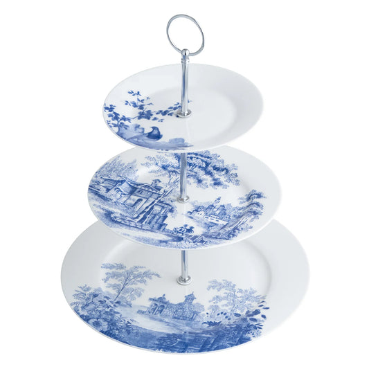 Aynsley Archive Blue Three Tier Cake stand-Goviers
