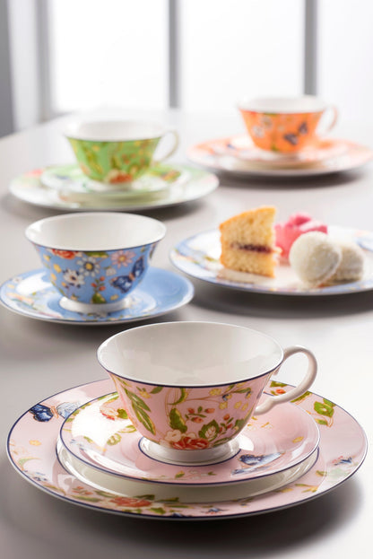 Aynsley Cottage Garden Windsor Teacup and Saucer Set of 4-Goviers