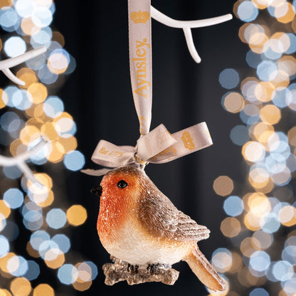 Aynsley Glitter Robin Hanging Ornament-Goviers