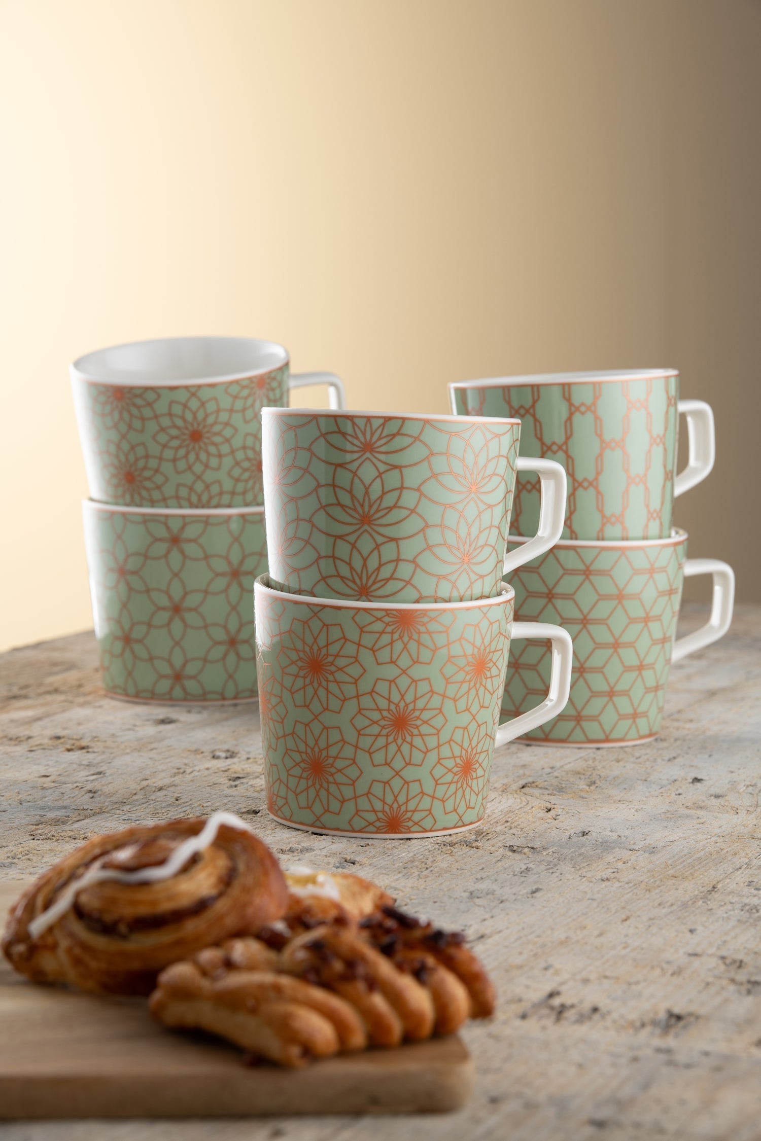 Aynsley Sage & Copper Deco Mug Set of 6 – Havens