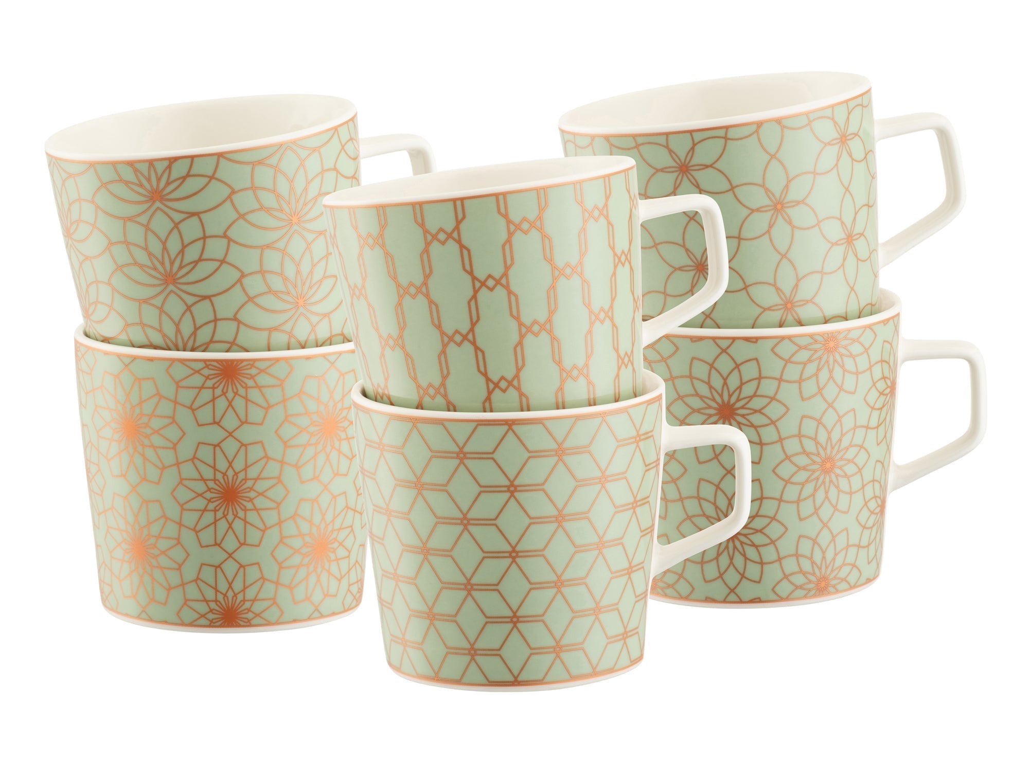 22 【磁器】AYNSLEY Aynsley Sage & Copper Deco Mug Set of 6 – Havens