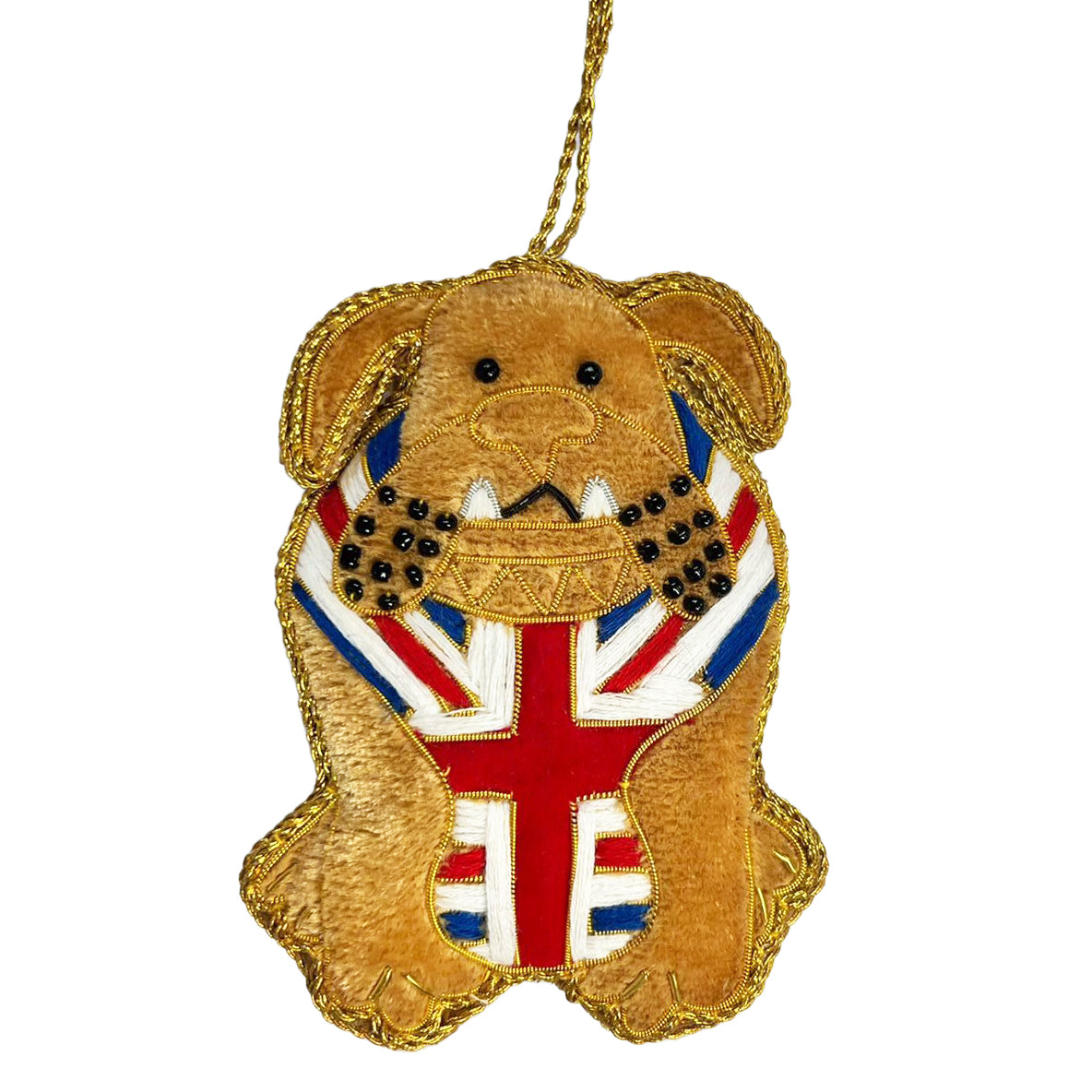 Beaded Bulldog Ornament-Goviers