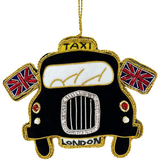Beaded London Taxi Ornament-Christmas Bauble-Goviers