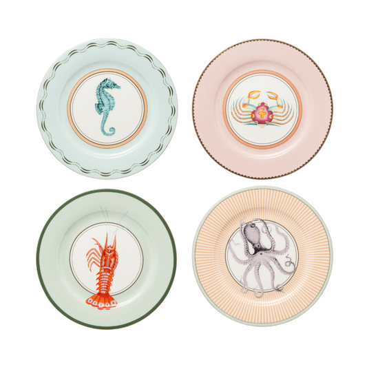Yvonne Ellen Under The Sea Side Plate Set of 4