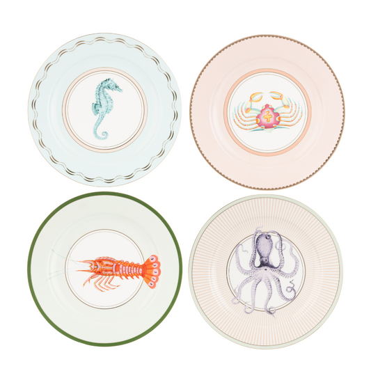 Yvonne Ellen Under The Sea Dinner Plate Set of 4