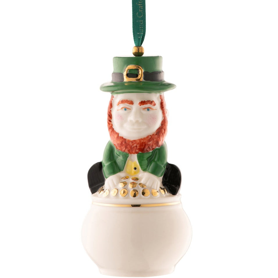 Belleek Leprechaun Pot of Gold Annual Ornament
