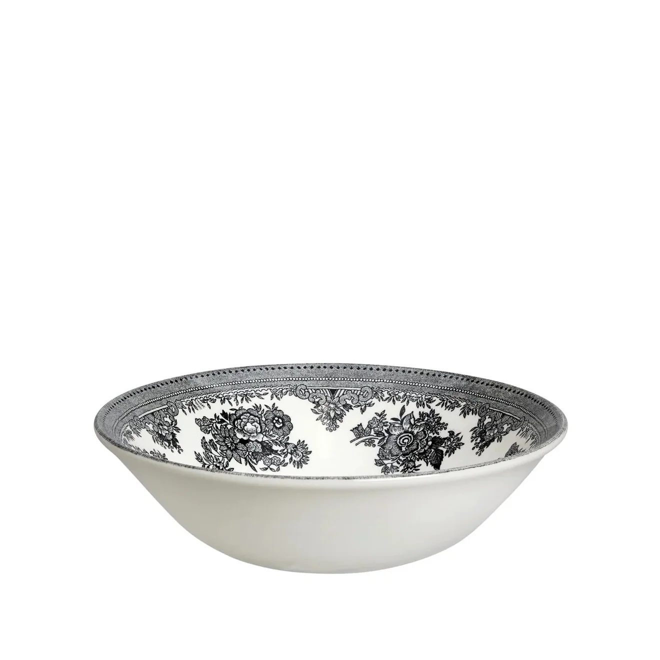 Burleigh Black & White Asiatic Pheasants Cereal Bowl 16cm/6.3"-Goviers