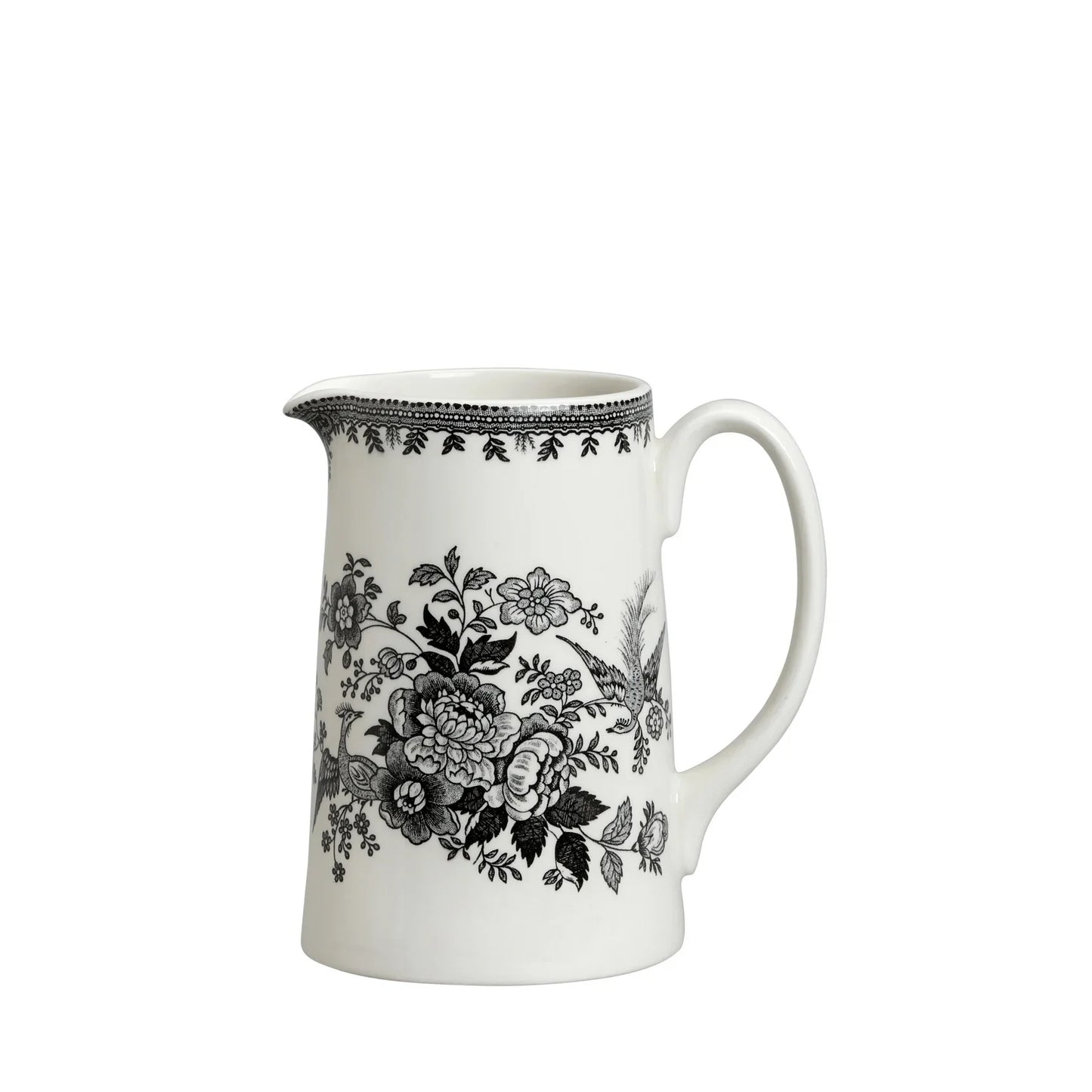 Burleigh Black & White Asiatic Pheasants Medium Tankard Jug 568ml/1pt-Goviers