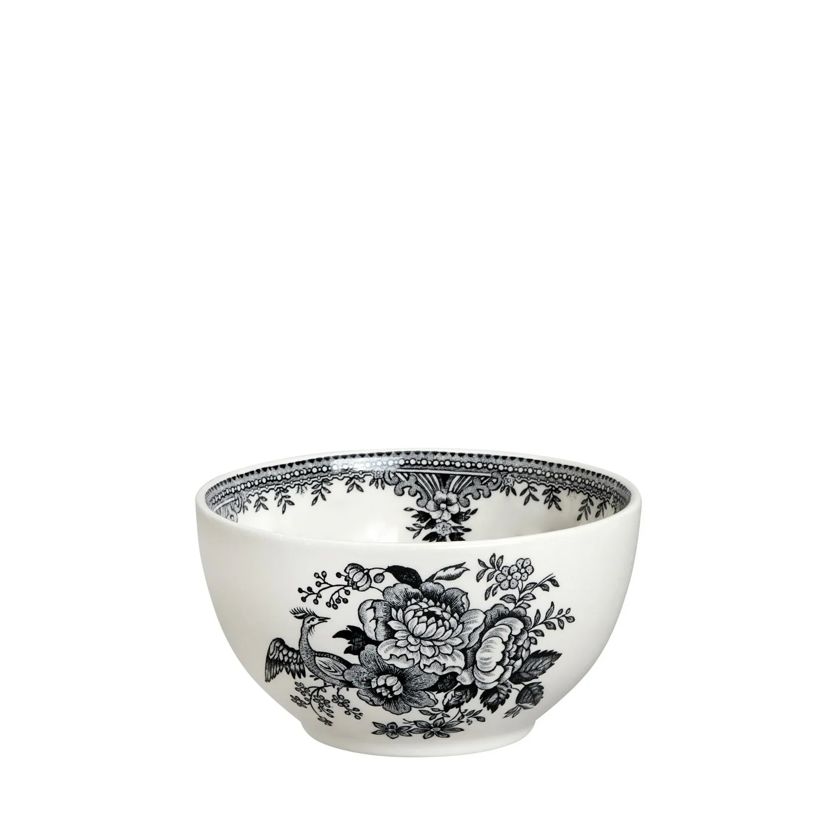 Burleigh Black & White Asiatic Pheasants Mini Footed Bowl 12cm/5"-Goviers
