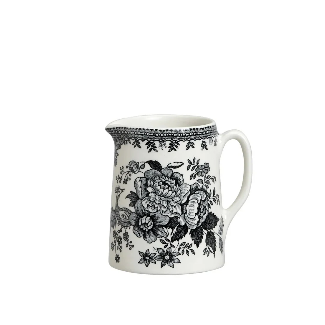 Burleigh Black & White Asiatic Pheasants Mini Tankard Jug 160ml/0.25pt-Goviers