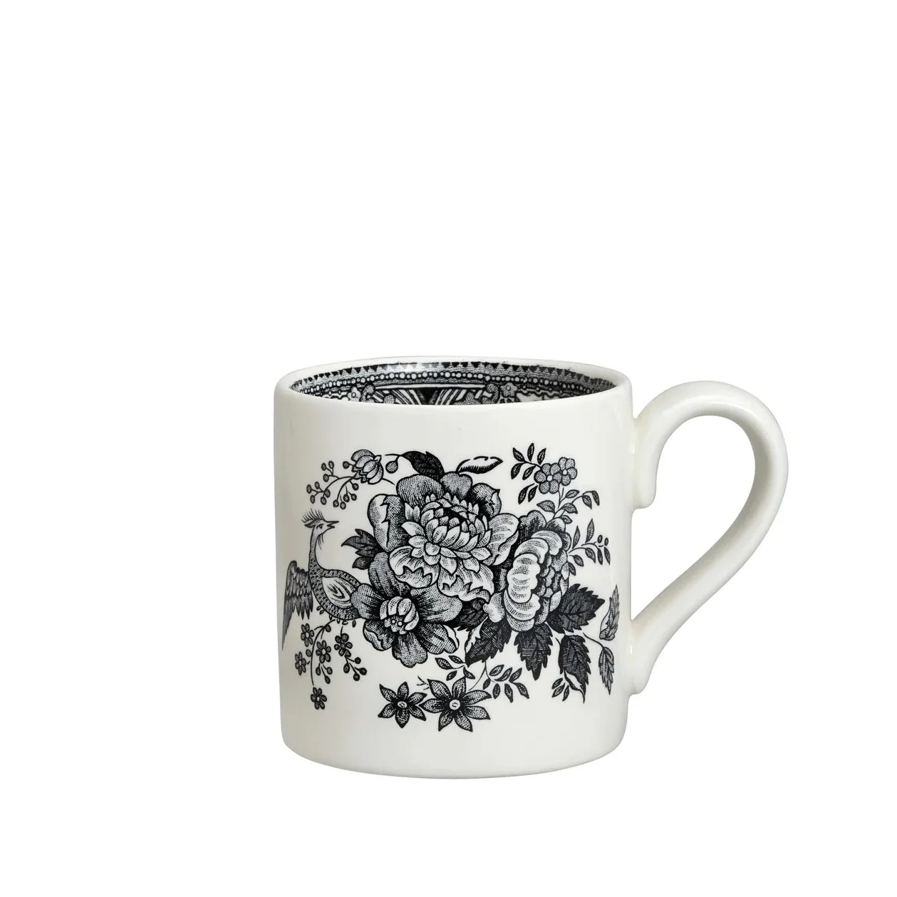 Burleigh Black & White Asiatic Pheasants Mug 284ml/0.5pt-Goviers