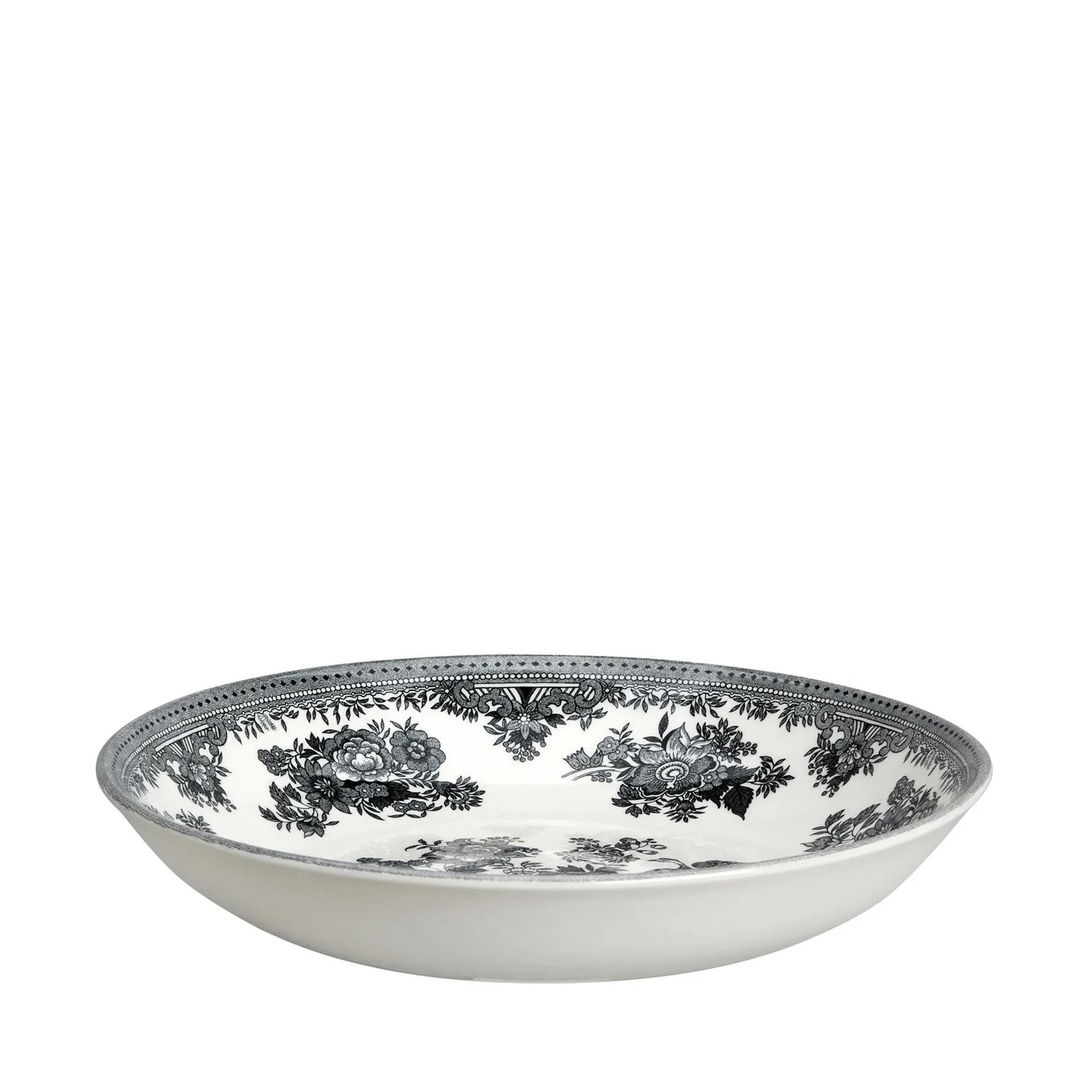 Burleigh Black & White Asiatic Pheasants Pasta Bowl 23cm/9"-Goviers